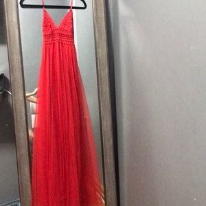 Red Tulle Maxi Dress